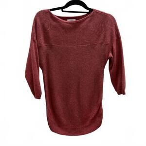 Croft & Barrow Women's Petite Small Sweater Top Soft Knit 3/4 Sleeve